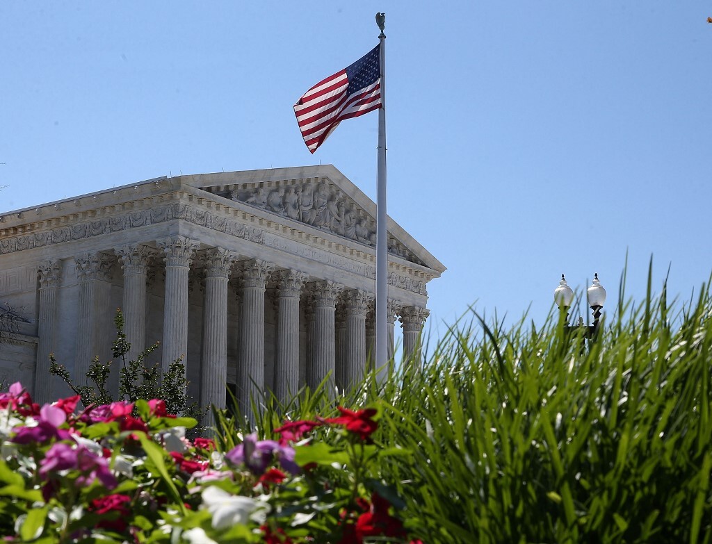 American flag US Supreme Court building